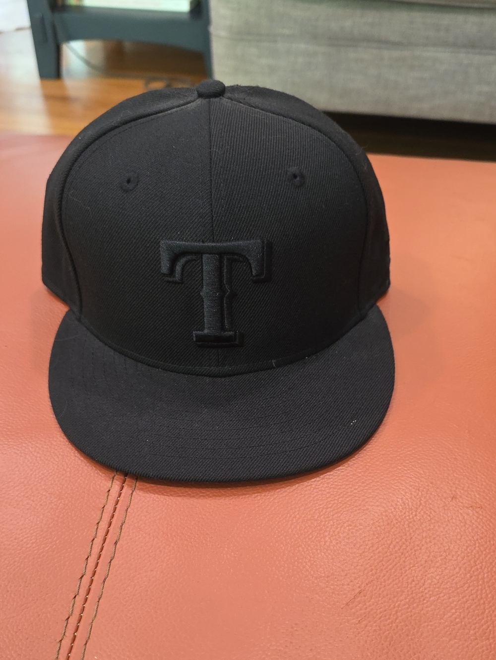 Texas Rangers Black Embroidered 'T' Hat - Men Accessories